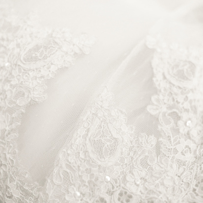 Lace detail from a wedding dress perfect for backgrounds