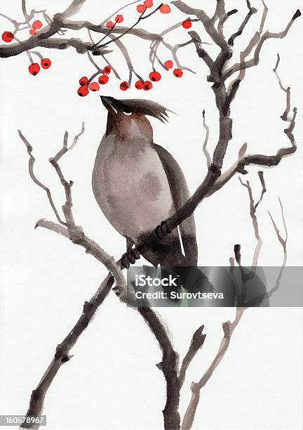 Bird And Berry Stock Illustration - Download Image Now - Animal, Art, Art And Craft