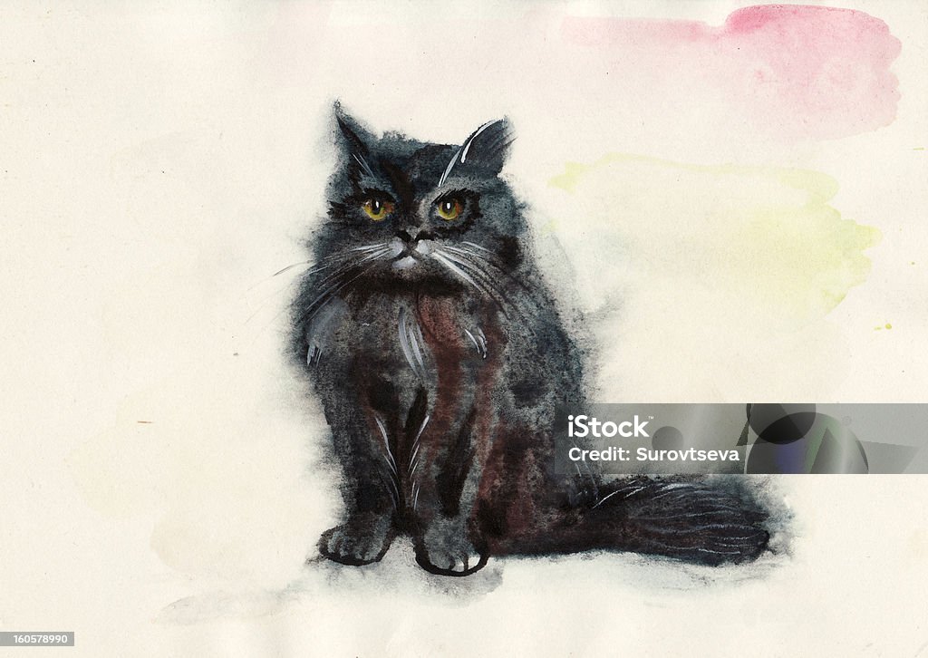 Watercolor cat Watercolor cat. Original painting by Veronika Surovtseva. Watercolor Painting stock illustration
