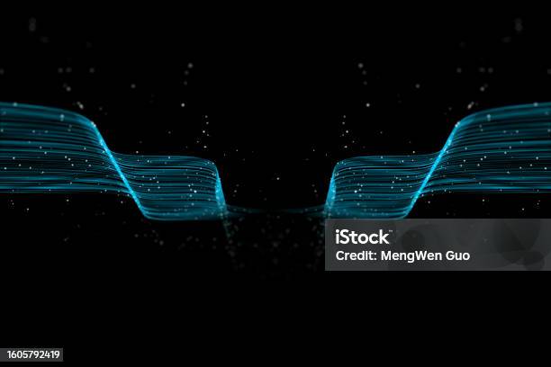 Line Technology Particles Vector 3d Abstract Particle Line Technology Poster Background Stock ...