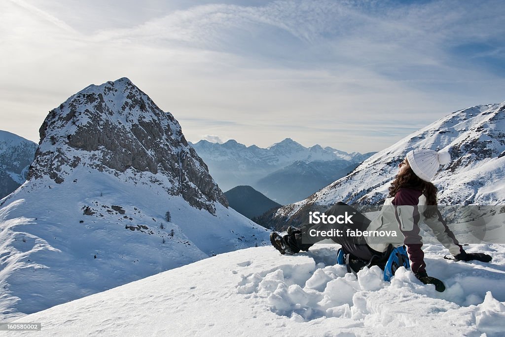 Sonnenbaden auf dem Schnee - Lizenzfrei Dolomiten Stock-Foto