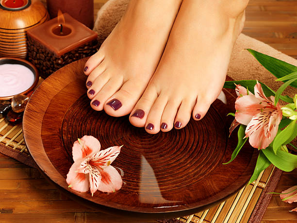 istock Female receiving pedicure at spa 160580006