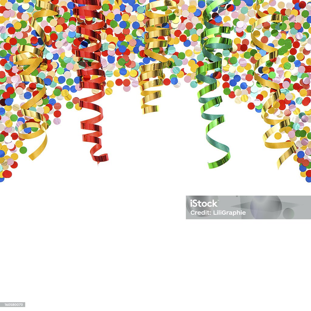 Mieszanka confetti z Błyszczący kolorowy Serpentyna - Zbiór zdjęć royalty-free (Abstrakcja)