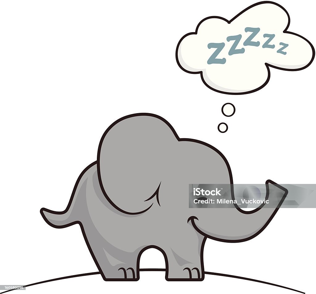 Elefante dos dormir - Vetor de Dormindo royalty-free