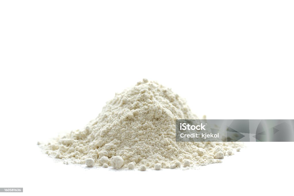 Activated Barley A heap of Activated Barley on white background.   Flour Stock Photo