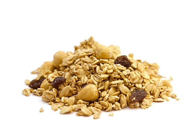 더미 유기 시리얼 - granola cereal breakfast stack 뉴스 사진 이미지