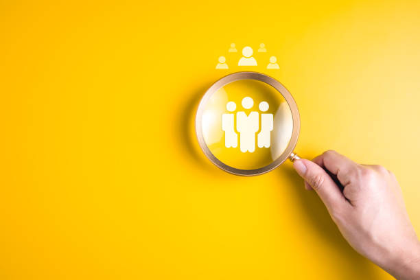 istock Job recruiting advertisement, Company hiring and selection, Human resources team searching right person for job position, Human resources recruitment management, Business organization 1605843893