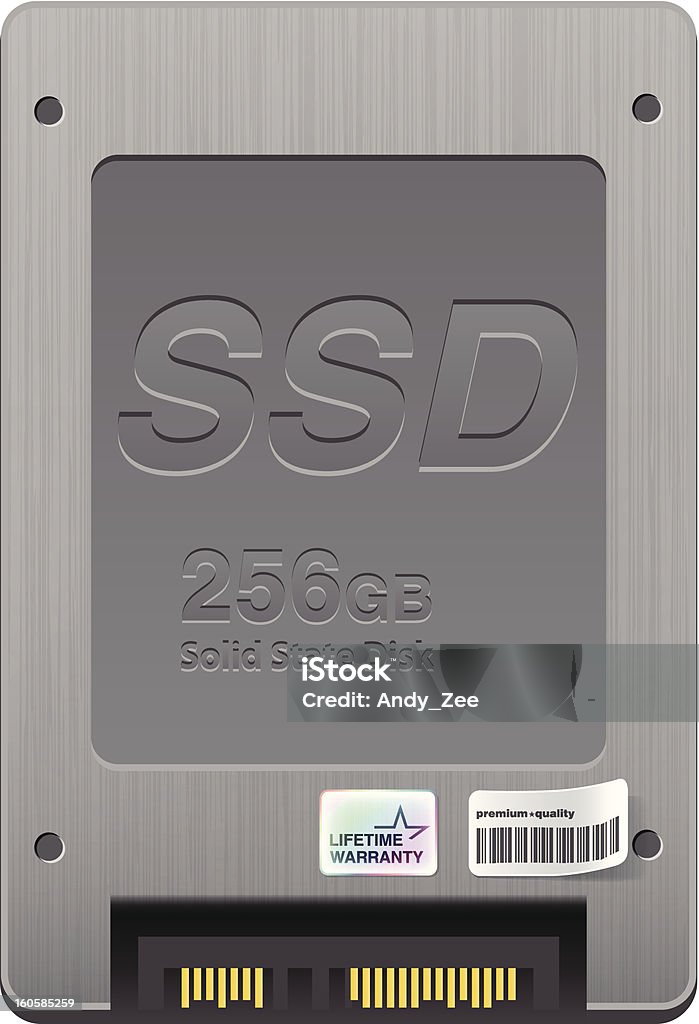 Ssd Labelled Ssd With Barcode Label Stock Illustration - Download Image Now ...