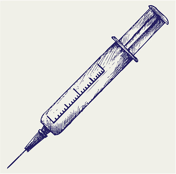 Medical syringe vector art illustration