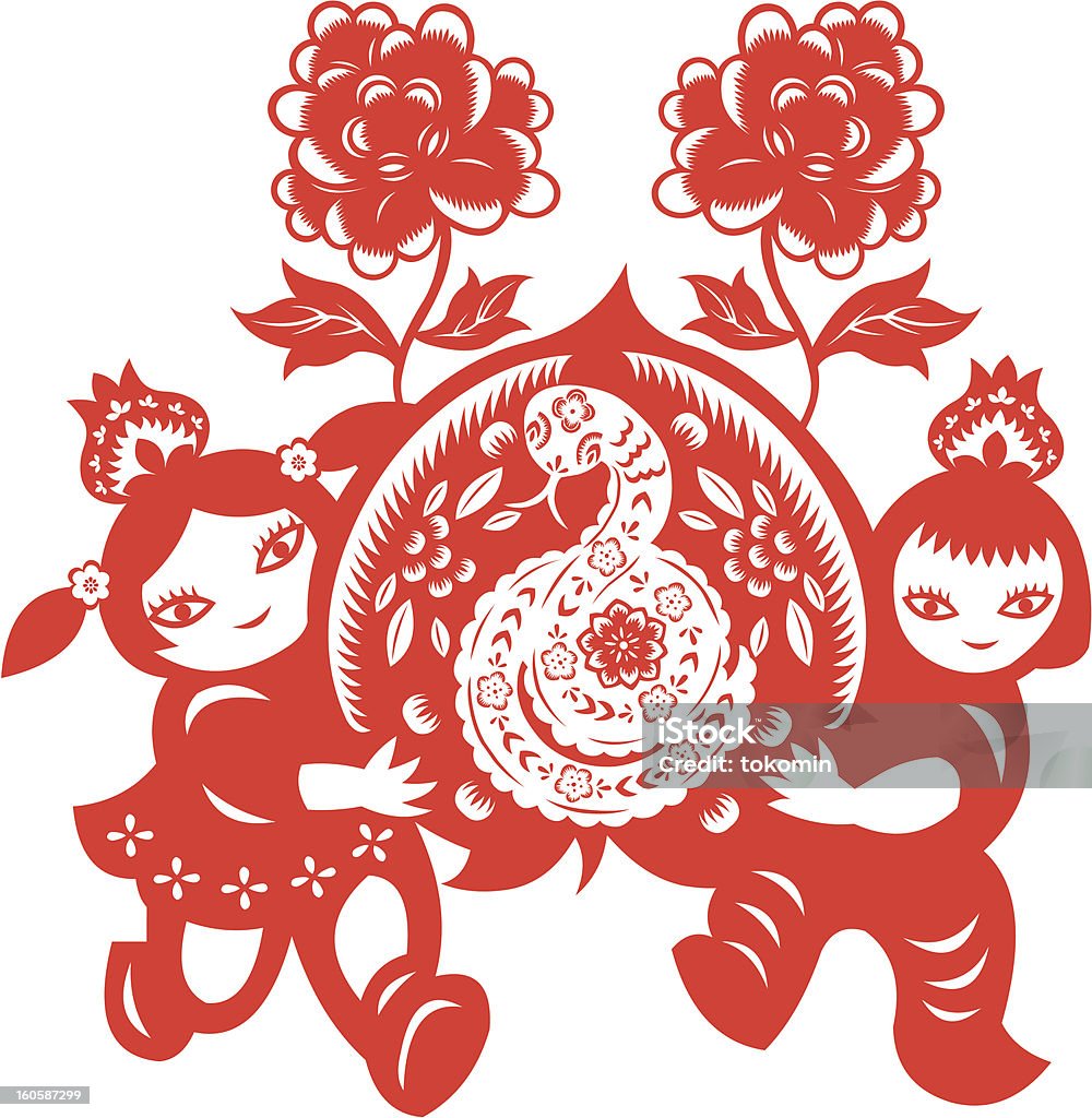 Capodanno cinese del serpente - arte vettoriale royalty-free di 2013