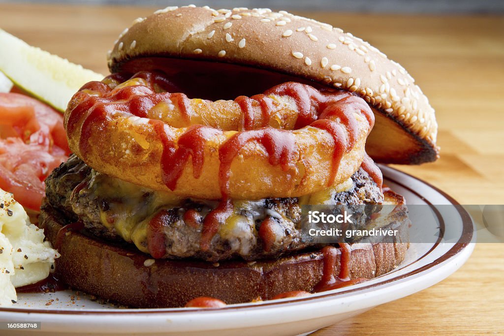 Churrasco Burger - Royalty-free Rodela de Cebola Foto de stock