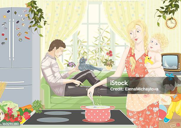 Home Life Stock Illustration - Download Image Now - Adult, Animal, Baby - Human Age