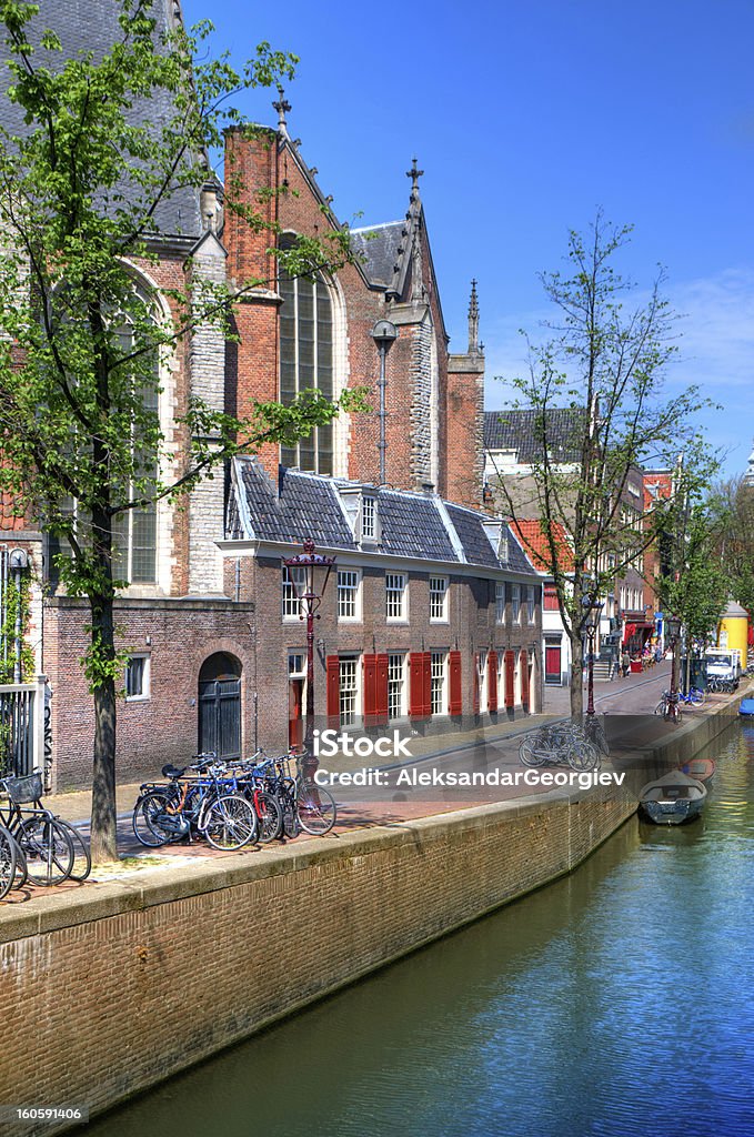 Amsterdam City Water Canal de cena - Foto de stock de Amsterdã royalty-free