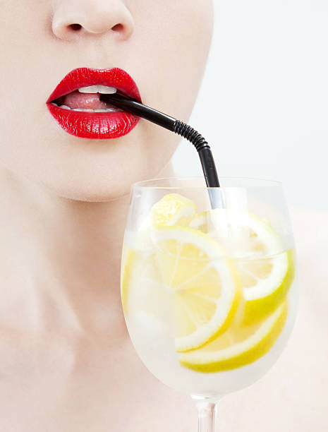 drinking lemonade