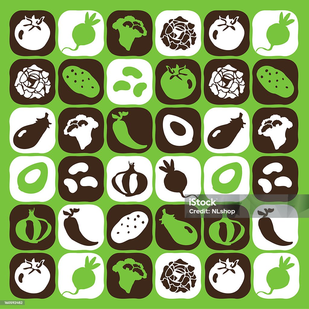 Ícones de legumes - Vetor de Abacate royalty-free