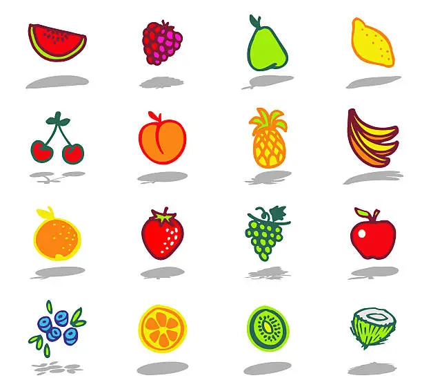 Vector illustration of fruits theme