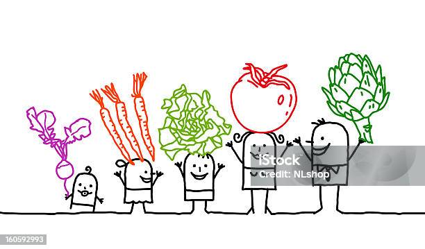 Family Amp Vegetables Stock Illustration - Download Image Now - Artichoke, Black Color, Bush