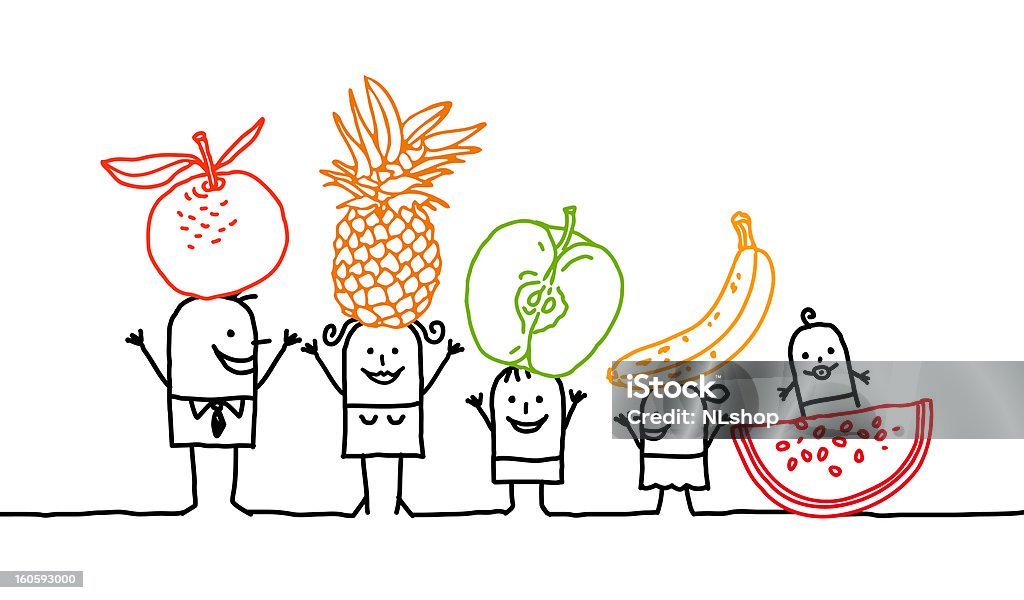 Rodzina & owoce - Grafika wektorowa royalty-free (Ananas)