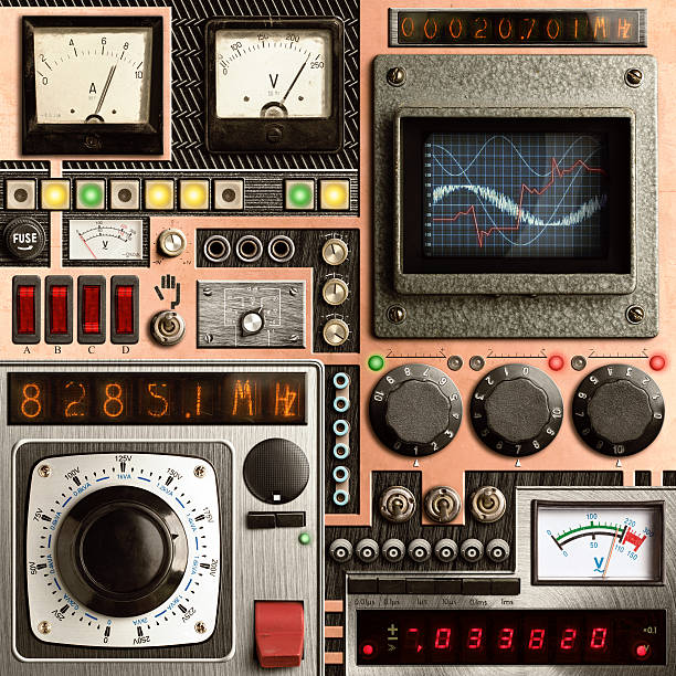 Vinatge control panel Control panel of a vintage research device steampunk style stock pictures, royalty-free photos & images