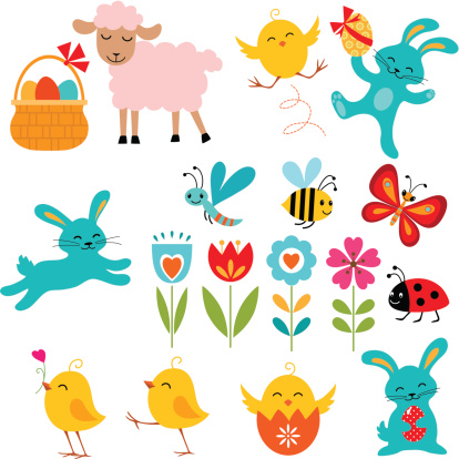 Cute Easter elements for your design.