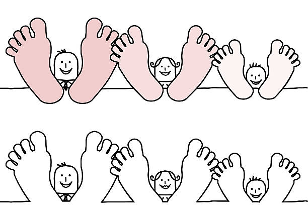 ilustrações de stock, clip art, desenhos animados e ícones de família relaxante - sole of foot human foot women humor