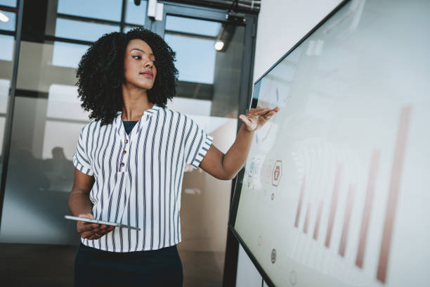 istock A business woman presenting financial result 1605948100