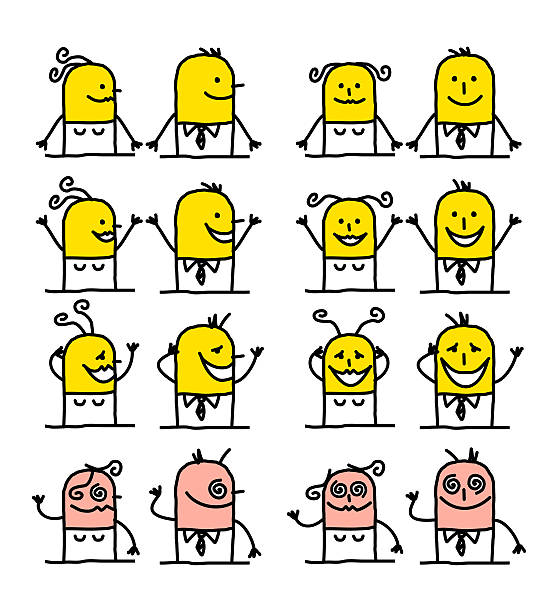 ilustrações de stock, clip art, desenhos animados e ícones de feliz alegre & ícones emotivos - carractère