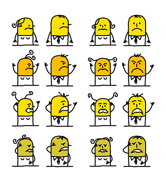 ilustrações de stock, clip art, desenhos animados e ícones de bad & angry ícones emotivos - carractère