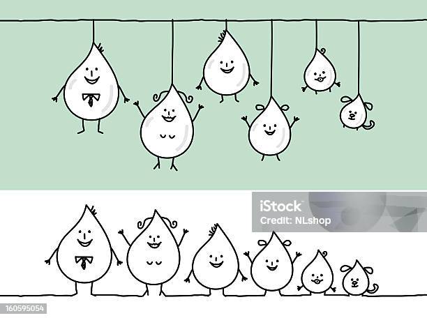 Wasser Tropfen Form Familie Stock Vektor Art und mehr Bilder von Charakterkopf - Charakterkopf, Tropfen, Wasser