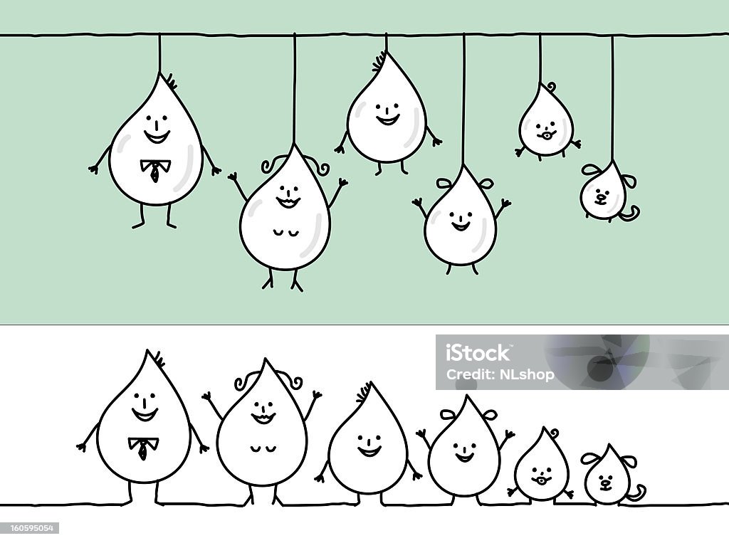 Goutte d'eau en famille - clipart vectoriel de Eau libre de droits