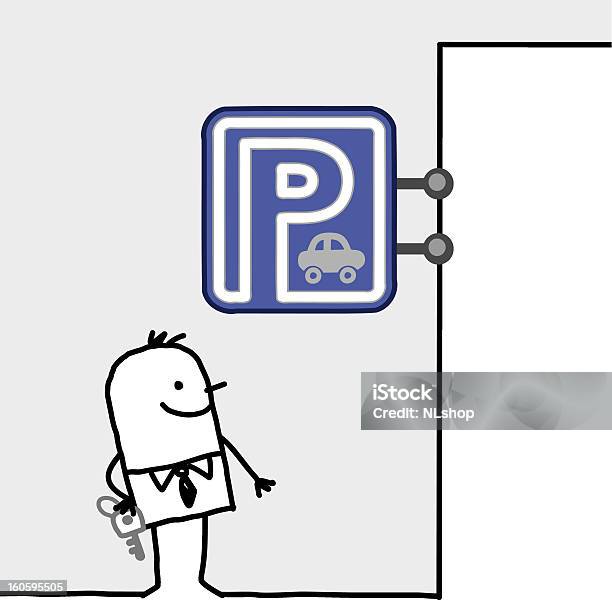Человек Знак Место Для Стоянки — стоковая векторная графика и другие изображения на тему Автомобиль - Автомобиль, Бизнес, Бизнесмен