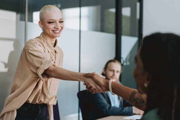 business woman handshake