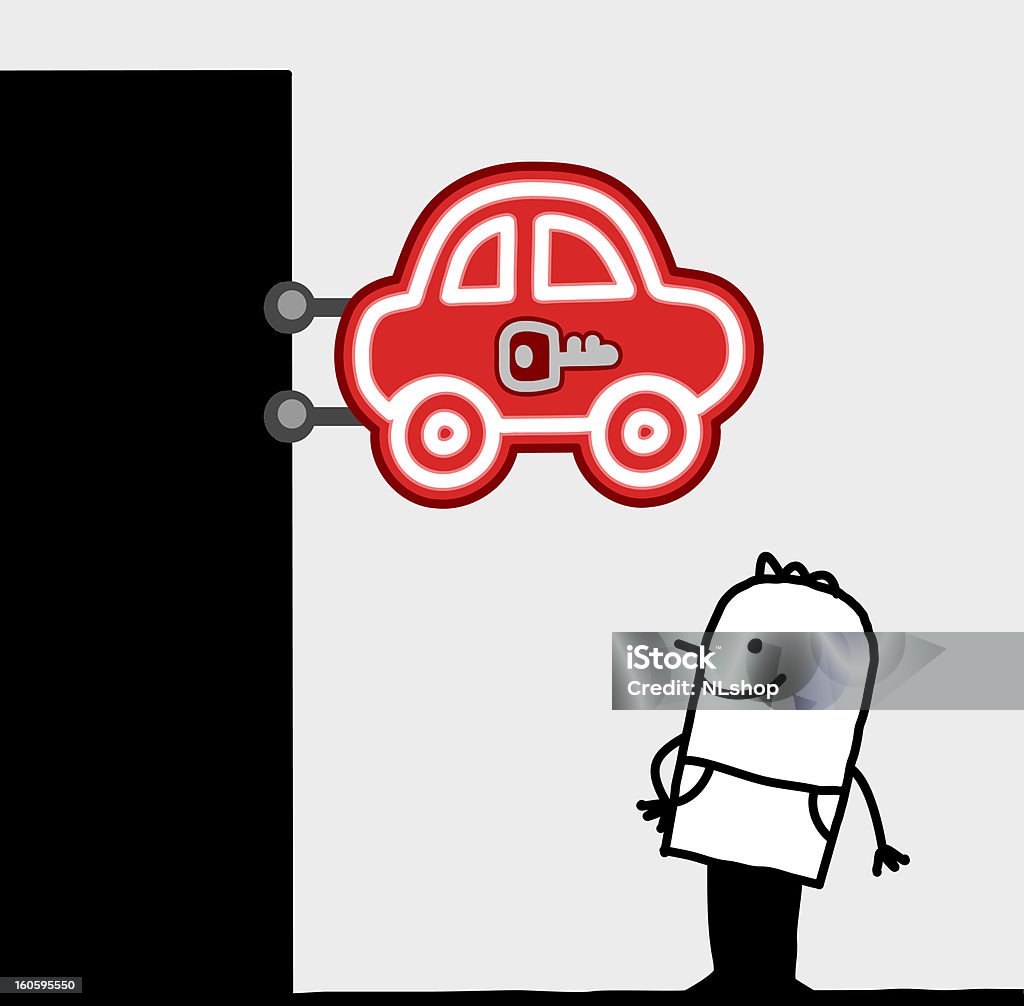 Человек & автомобиль Вывеска магазина - Векторная графика Автомобиль роялти-фри