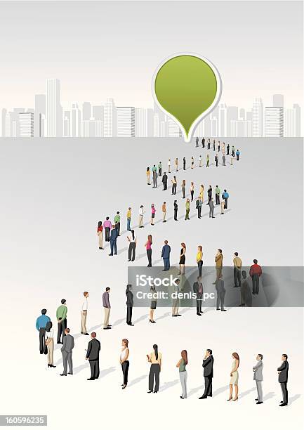 Vetores de Pessoas Em Pé Em Uma Linha e mais imagens de Esperar na fila - Esperar na fila, Homem de negócios, Pessoas