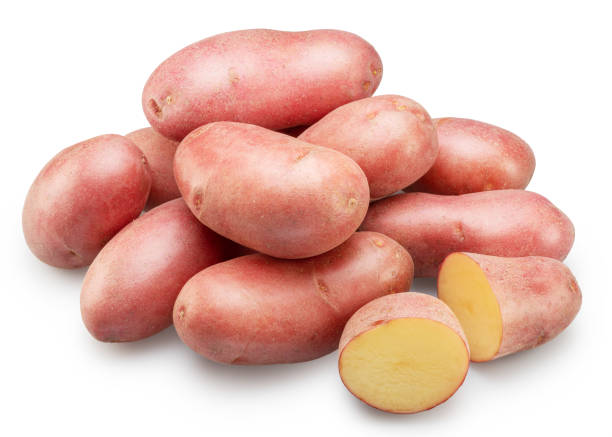 istock Red skin potatoes isolated on white background. 1605962394