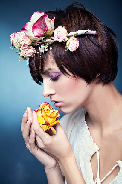 istock Tenderness. Beautiful woman with flowers. 160598359