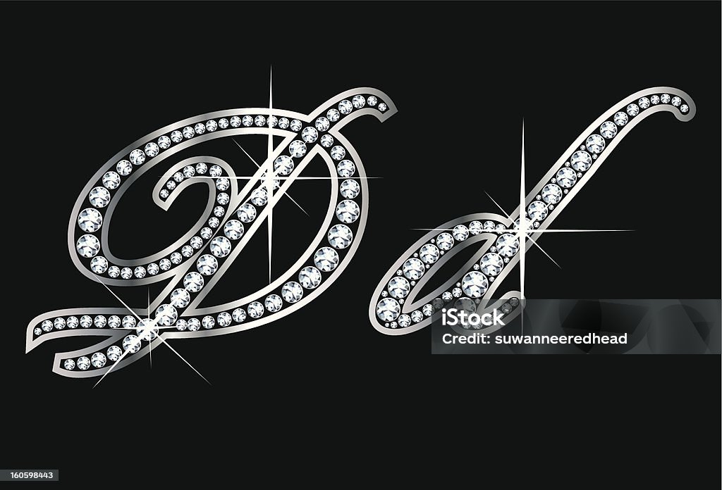 Pismo diamenty Bling Dd liter - Grafika wektorowa royalty-free (Diament)
