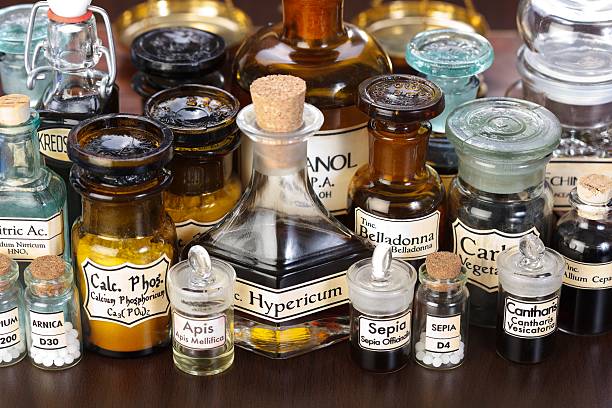 istock Various pharmacy bottles of homeopathic medicine 160598503