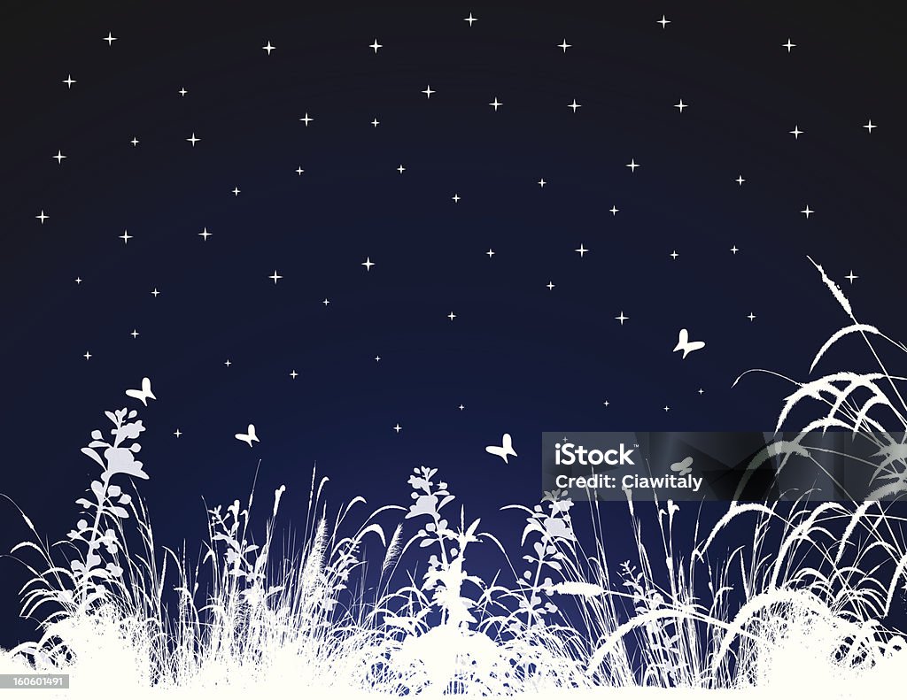 Nuit d'été - clipart vectoriel de Blanc libre de droits