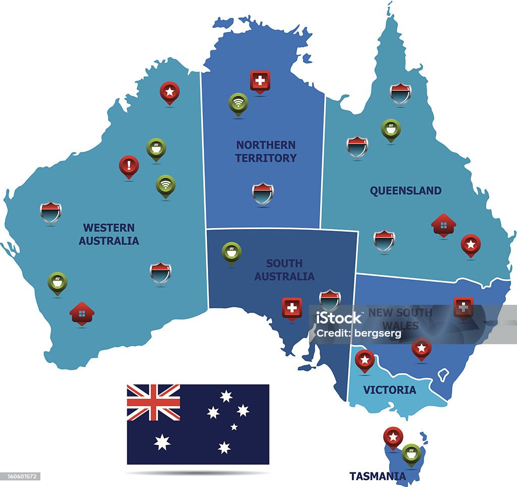 Australien Karte - Lizenzfrei Australien Vektorgrafik