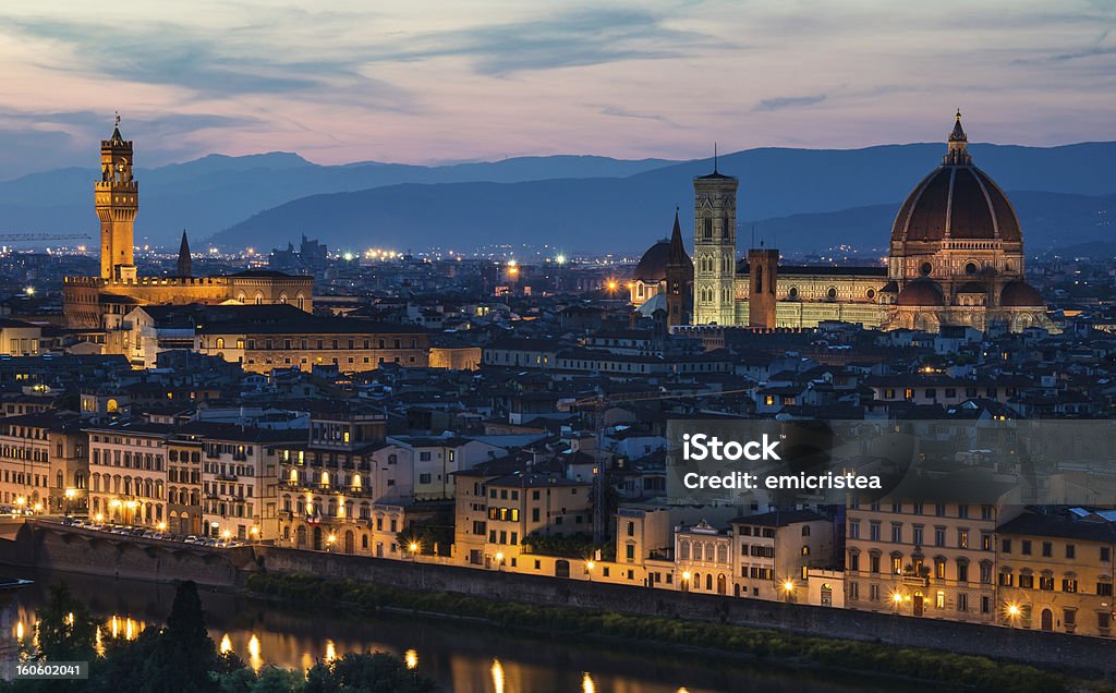 Vue de nuit de Florence, Italie - Photo de Campanile - Florence libre de droits