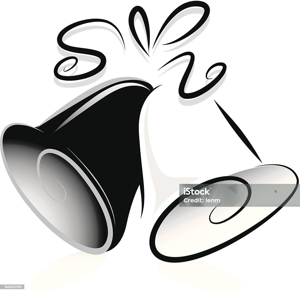 Noir et blanc illustration de wedding bells - clipart vectoriel de Mariage libre de droits
