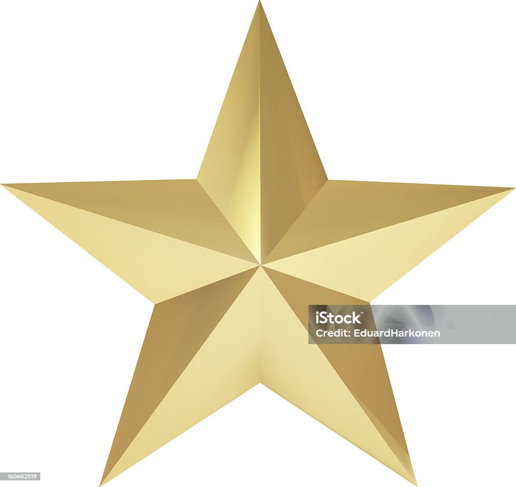Realista estrella de oro - arte vectorial de Amarillo - Color libre de derechos