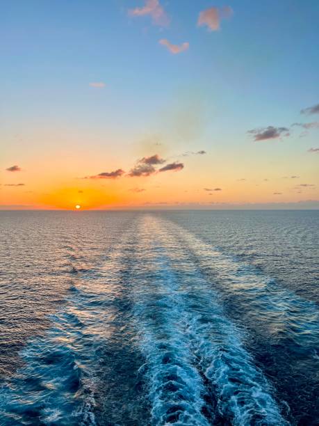 Sunset View from Cruise Ship on Atlantic Ocean