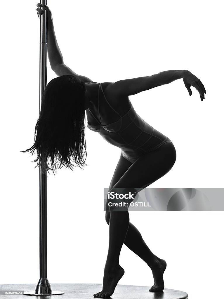 silhouette femme de pole dance - Photo de Strip-tease libre de droits