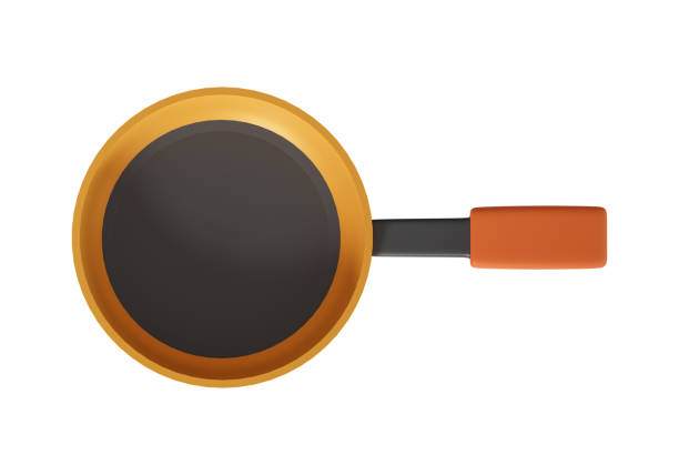 Cooking tool 3d illustration frying pan on isolated white background