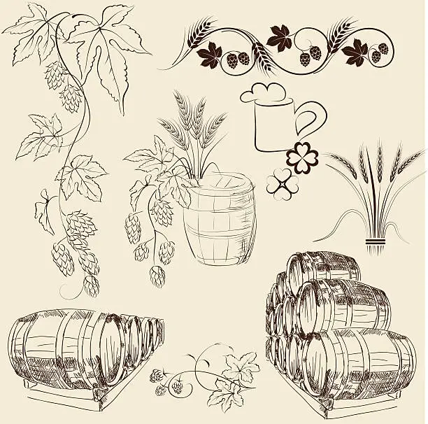 Vector illustration of Beer making