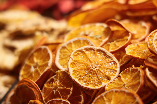 Natural dried lemon background
