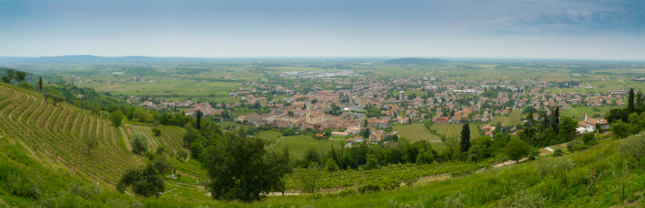 Panoramic view of Cormons, in the wine region of Friuli, Italy