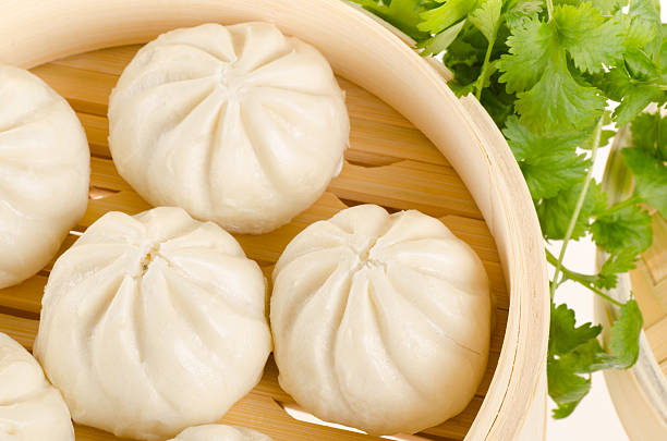 중국 찜 buns 에서 대나무 스티머 (steamer) - mantou chinese dumpling white chinese culture 뉴스 사진 이미지